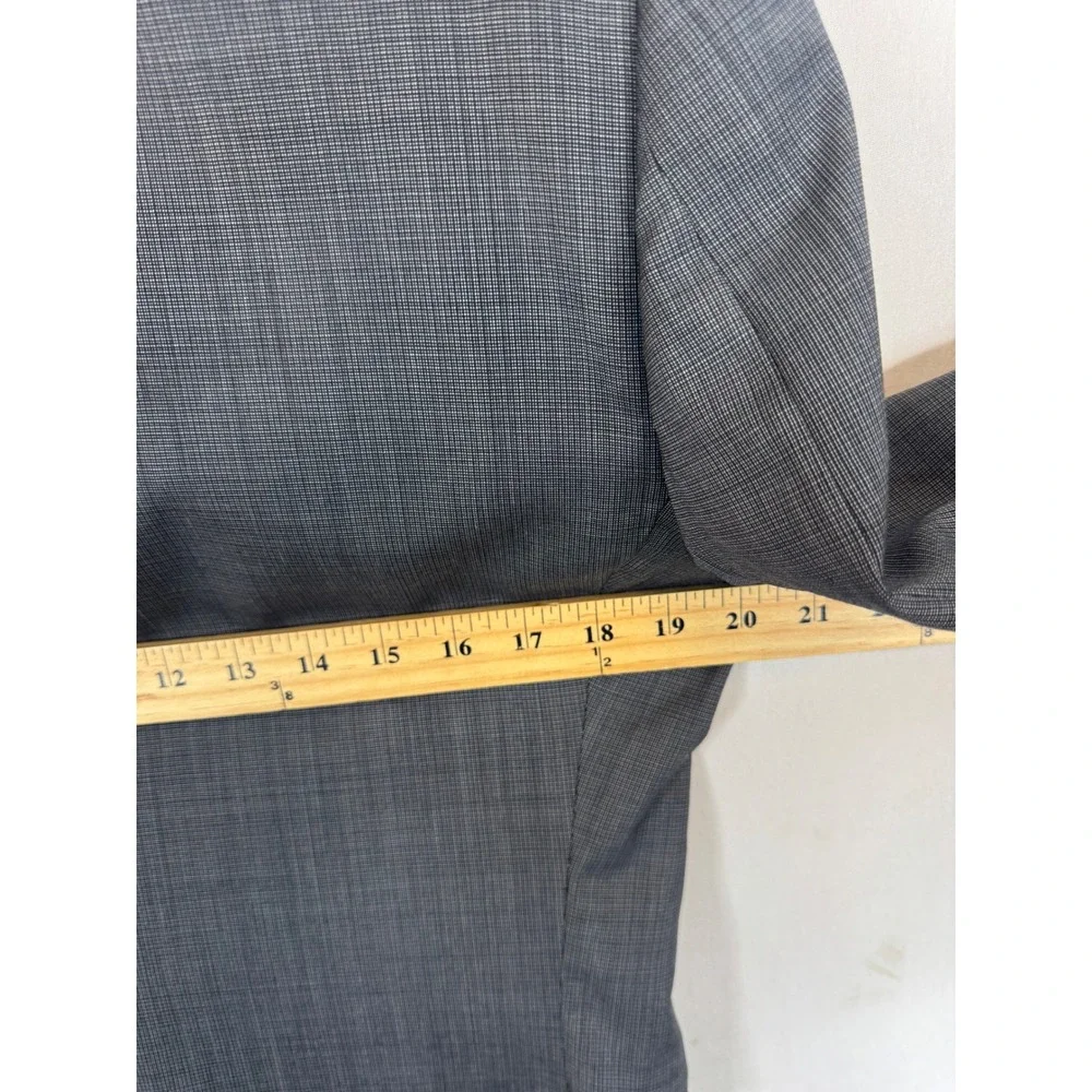 Z Zegna City Grey Wool Micro Check 2 Button Suit Jacket Blazer Size 40